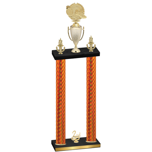 Double Orange Carbon Fiber Second Place Running Trophy