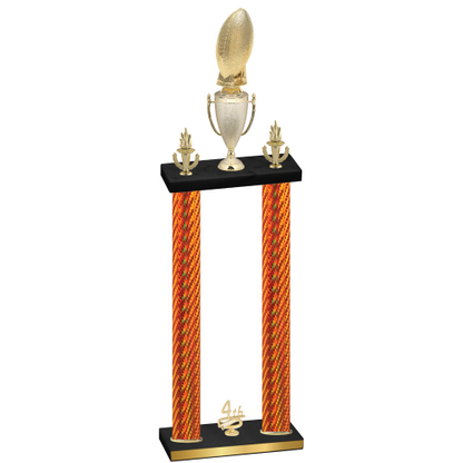 Double Orange Carbon Fiber Fourth Place Football Trophy