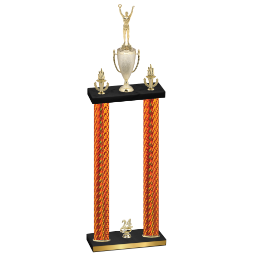 Double Orange Carbon Fiber Year Victory Trophy