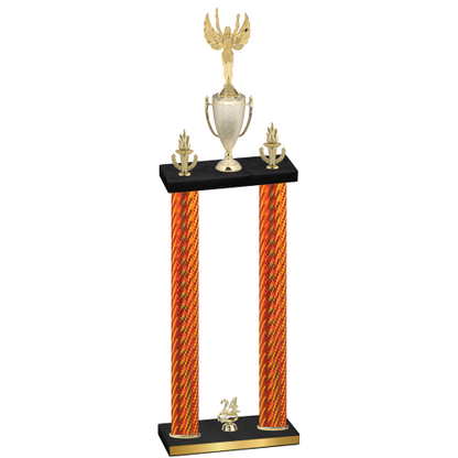 Double Orange Carbon Fiber Year Victory Trophy