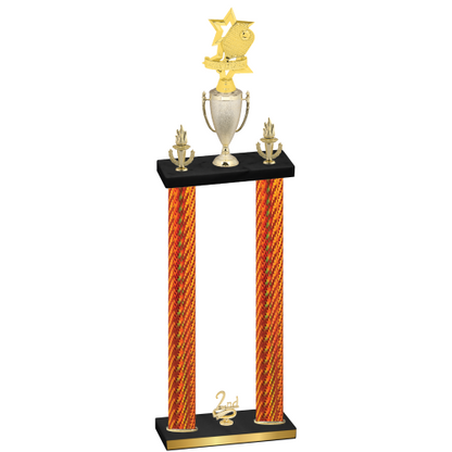 Double Orange Carbon Fiber Second Place Pickleball Trophy