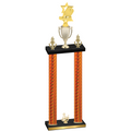 Double Orange Carbon Fiber Third Place Pickleball Trophy