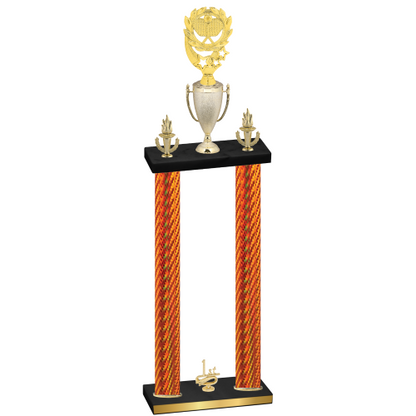 Double Orange Carbon Fiber First Place Pickleball Trophy
