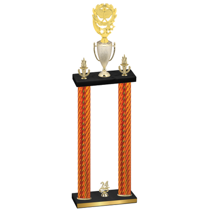 Double Orange Carbon Fiber Year Pickleball Trophy