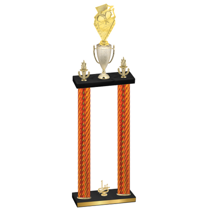 Double Orange Carbon Fiber First Place Pickleball Trophy