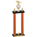 Double Orange Carbon Fiber First Place Fishing Trophy