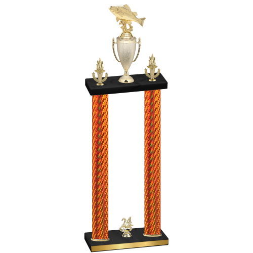 Double Orange Carbon Fiber Year Fishing Trophy