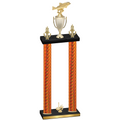 Double Orange Carbon Fiber First Place Fishing Trophy