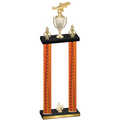 Double Orange Carbon Fiber Fourth Place Fishing Trophy