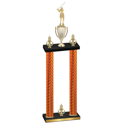 Double Orange Carbon Fiber Victory Golf Trophy