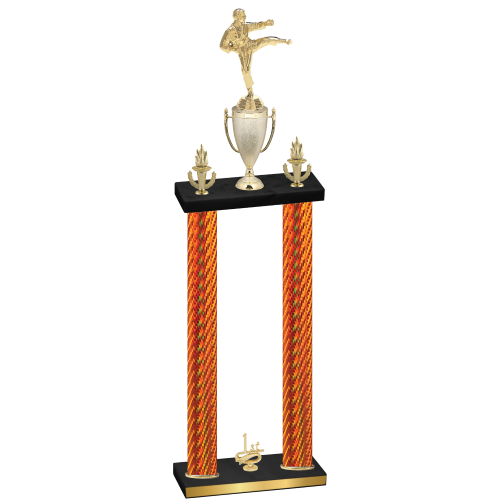 Double Orange Carbon Fiber First Place Karate Trophy