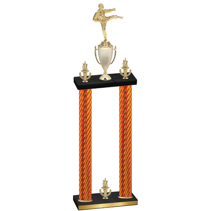 Double Orange Carbon Fiber Victory Karate Trophy