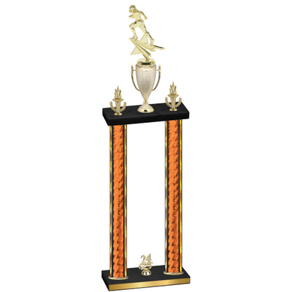 Double Orange Glacier Year Football Trophy