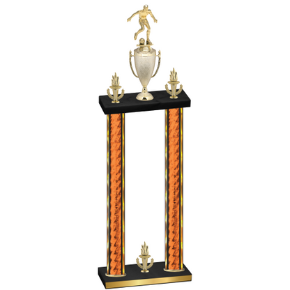 Double Orange Glacier Victory Soccer Trophy