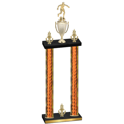 Double Orange Glacier Victory Soccer Trophy