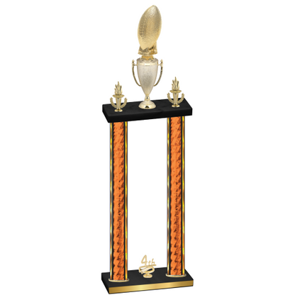 Double Orange Glacier Fourth Place Football Trophy