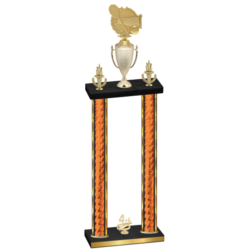 Double Orange Glacier Fourth Place Tennis Trophy