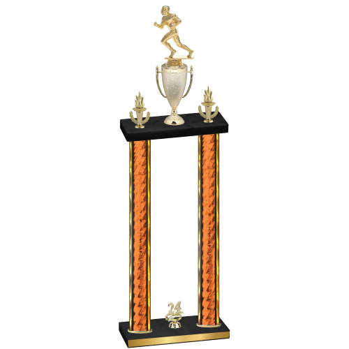 Double Orange Glacier Year Football Trophy