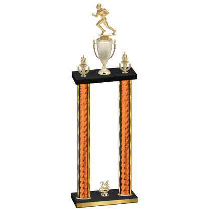 Double Orange Glacier Year Football Trophy