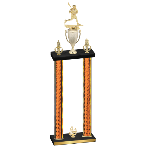Double Orange Glacier Fourth Place Lacrosse Trophy