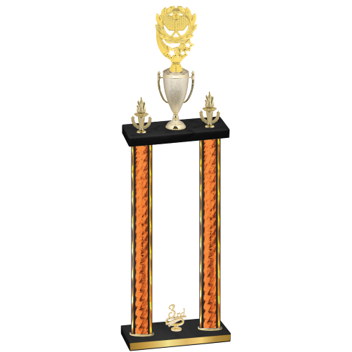 Double Orange Glacier Third Place Pickleball Trophy