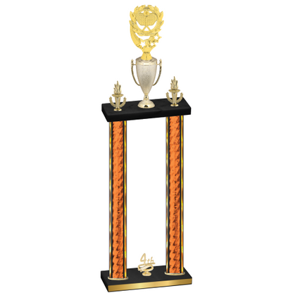 Double Orange Glacier Fourth Place Pickleball Trophy