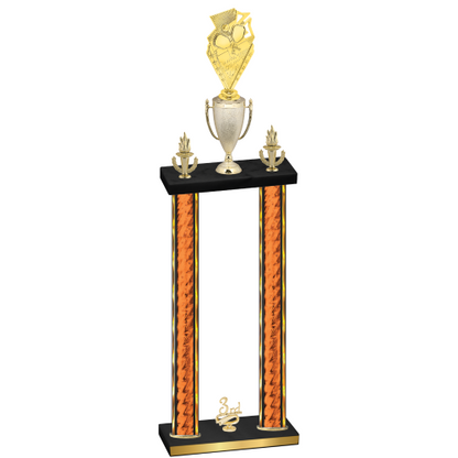 Double Orange Glacier Third Place Pickleball Trophy
