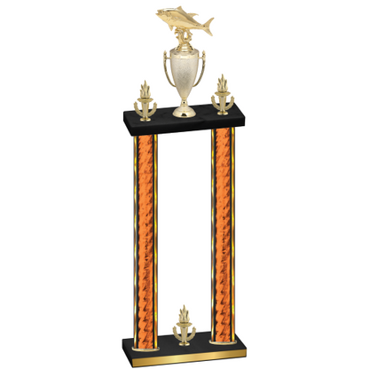 Double Orange Glacier Victory Fishing Trophy