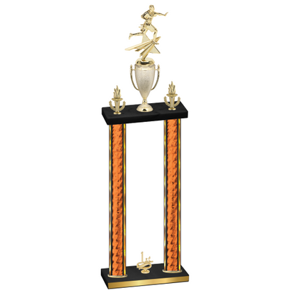 Double Orange Glacier First Place Flag Football Trophy