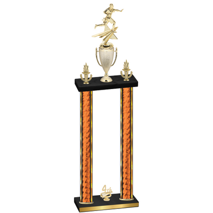 Double Orange Glacier Fourth Place Flag Football Trophy