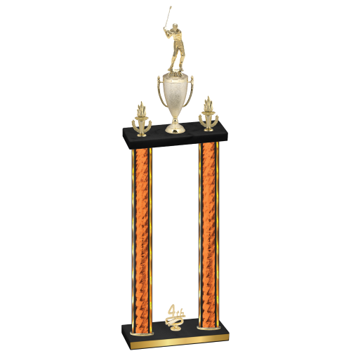 Double Orange Glacier Fourth Place Golf Trophy