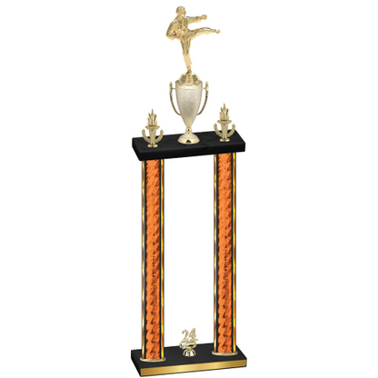 Double Orange Glacier Year Karate Trophy