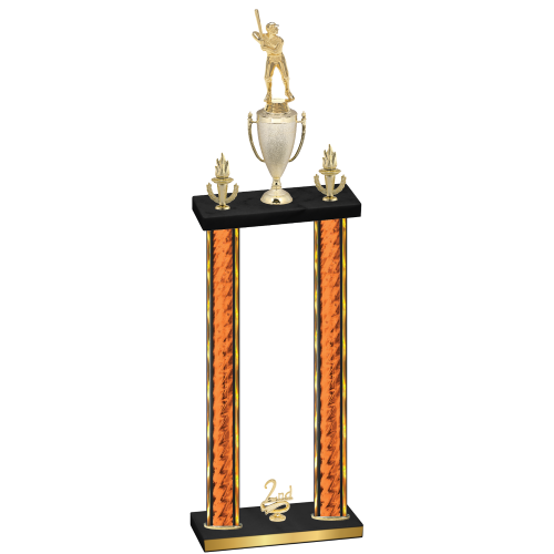 Double Orange Glacier Second Place Baseball Trophy