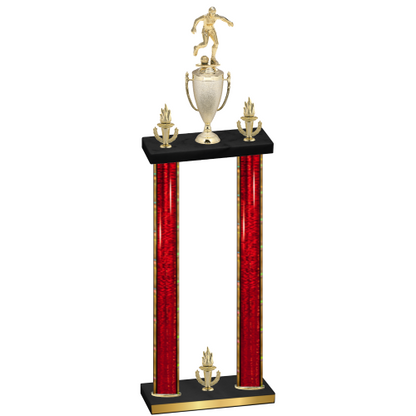 Double Red Glacier Victory Soccer Trophy