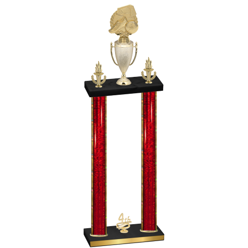 Double Red Glacier Fourth Place Soccer Trophy