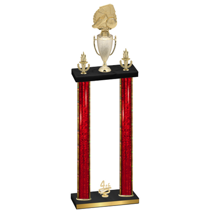 Double Red Glacier Fourth Place Soccer Trophy