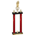 Double Red Glacier Third Place Football Trophy