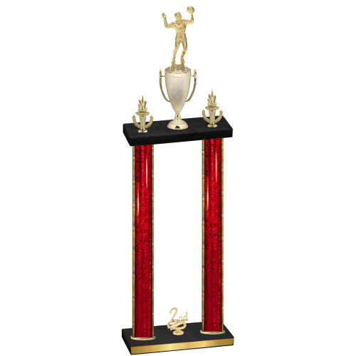 Double Red Glacier Second Place Volleyball Trophy