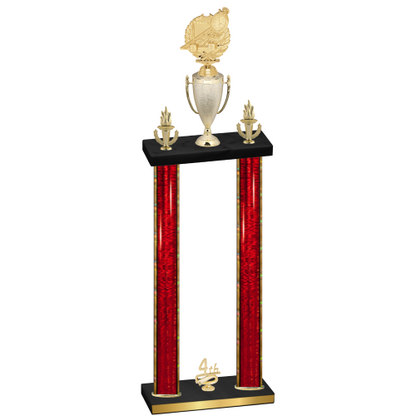 Double Red Glacier Fourth Place Swimming Trophy