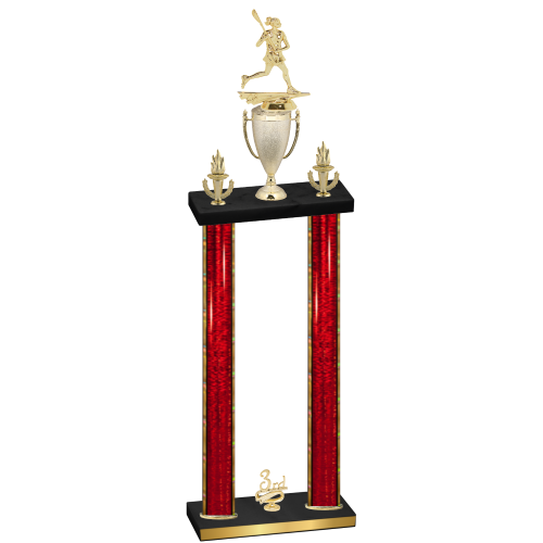 Double Red Glacier Third Place Lacrosse Trophy