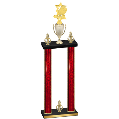 Double Red Glacier Victory Pickleball Trophy