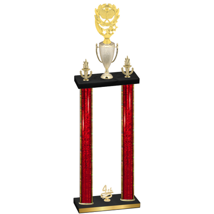 Double Red Glacier Fourth Place Pickleball Trophy