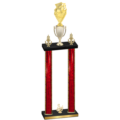 Double Red Glacier Third Place Pickleball Trophy