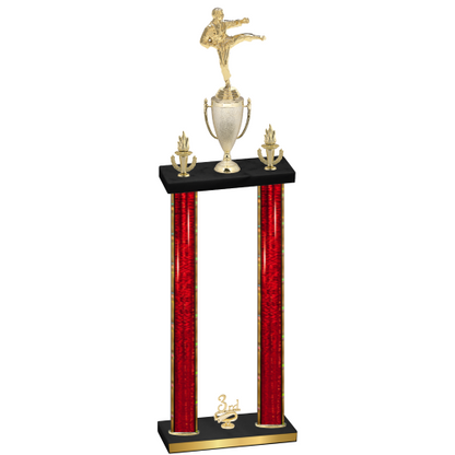 Double Red Glacier Third Place Karate Trophy