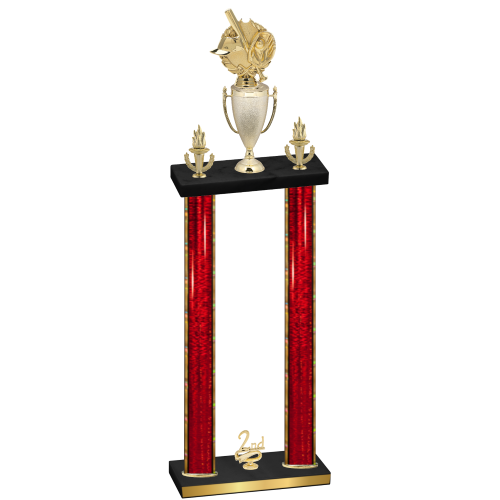Double Red Glacier Second Place Baseball Trophy
