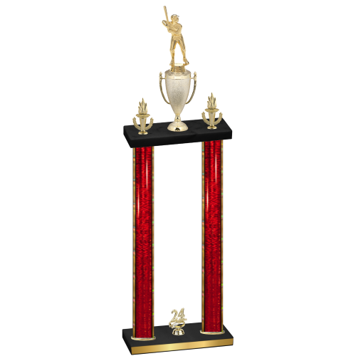 Double Red Glacier Year Baseball Trophy