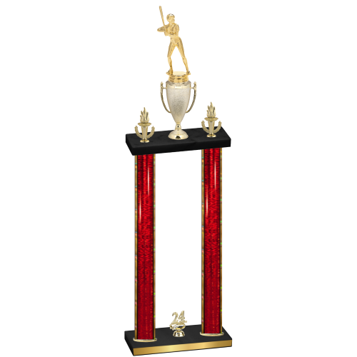 Double Red Glacier Year Softball Trophy