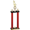 Double Red Carbon Fiber Fourth Place Football Trophy