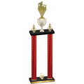 Double Red Carbon Fiber Second Place Rugby Trophy