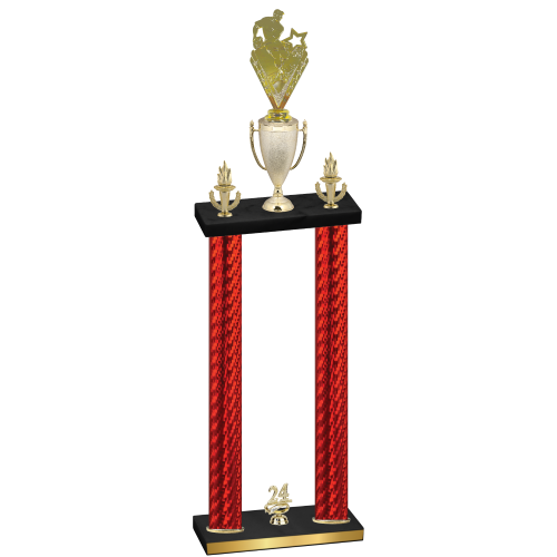 Double Red Carbon Fiber Year Rugby Trophy